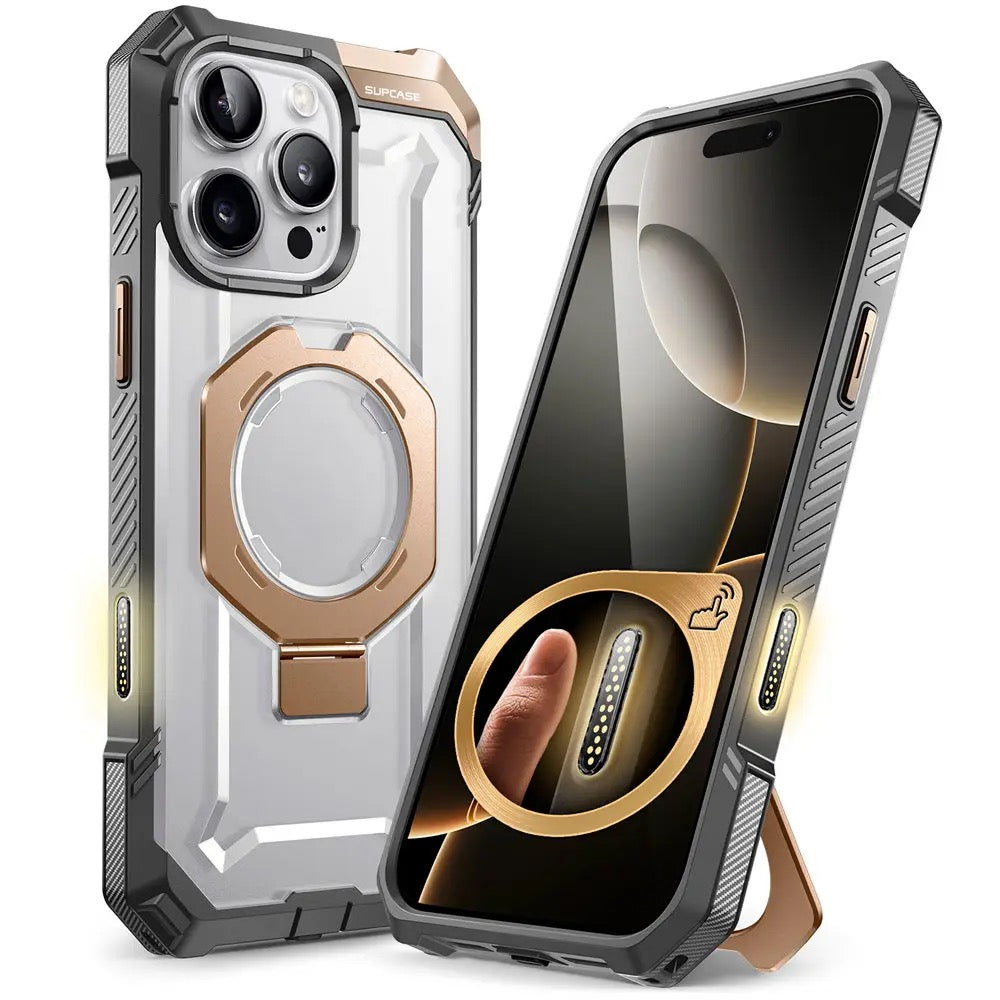 Rugged Magnetic iPhone Case with Rotating Stand – Heavy Duty Shockproof Protection | rugged iphone case with stand | magsafe rugged iphone case | iphone case with rotating stand | heavy duty iphone case with stand | magnetic rugged iphone case | shockproof rugged iphone case | military grade iphone case| durable iphone case with stand | protective iphone case rugged | 360° rotating iphone case | Iphone 17 Pro Max case | White color iphone case