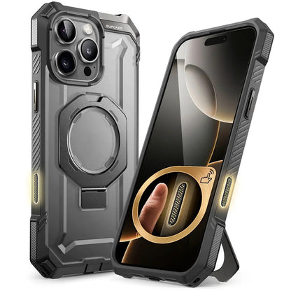 Rugged Magnetic iPhone Case with Rotating Stand – Heavy Duty Shockproof Protection | rugged iphone case with stand | magsafe rugged iphone case | iphone case with rotating stand | heavy duty iphone case with stand | magnetic rugged iphone case | shockproof rugged iphone case | military grade iphone case| durable iphone case with stand | protective iphone case rugged | 360° rotating iphone case | Iphone 17 Pro Max case | Light White color iphone case