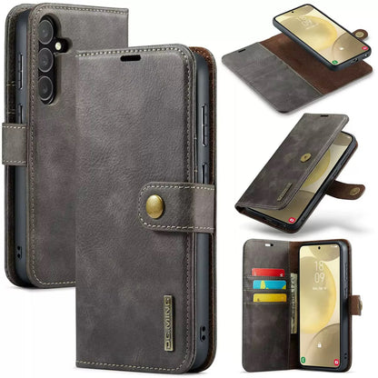 Premium Leather Wallet Case for Samsung Galaxy | Detachable Magnetic Cover & Card Holder