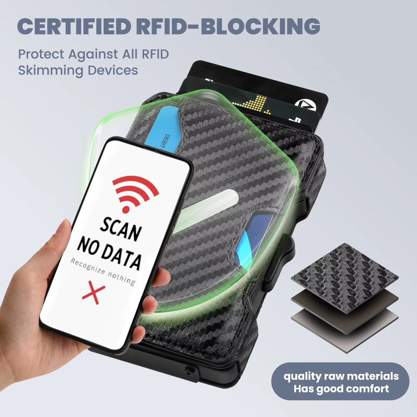 Tactical Edge: Ultra-Slim Carbon Fiber Pop-Up Cardholder
