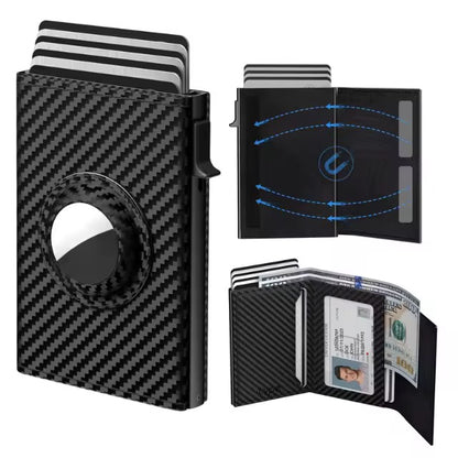 CONTRAST AirTag Wallet – Italian Leather AirTag Pocket