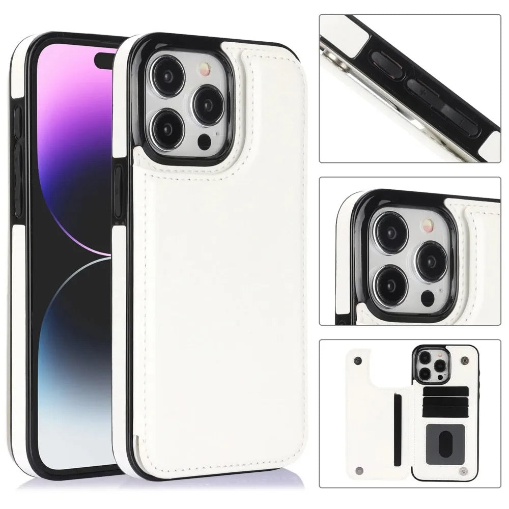 احمل بطاقاتك وهاتفك معًا، حقيبة محفظة جلدية فاخرة لهاتف iPhone