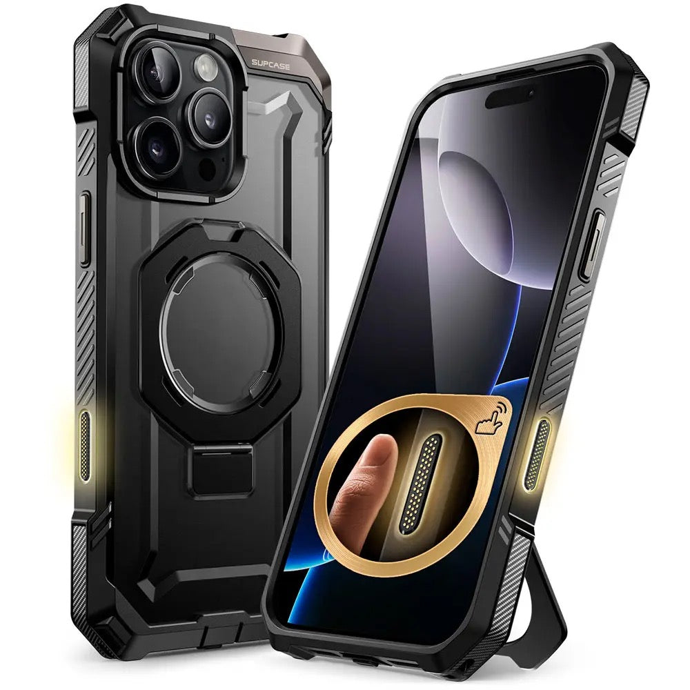 Rugged Magnetic iPhone Case with Rotating Stand – Heavy Duty Shockproof Protection | rugged iphone case with stand | magsafe rugged iphone case | iphone case with rotating stand | heavy duty iphone case with stand | magnetic rugged iphone case | shockproof rugged iphone case | military grade iphone case| durable iphone case with stand | protective iphone case rugged | 360° rotating iphone case | Iphone 17 Pro Max case | Black color iphone case