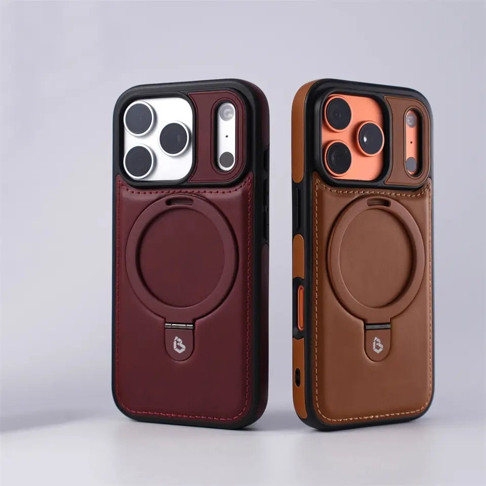 Genuine Leather iPhone Case with MagSafe – Premium Protection & Comfortable Grip