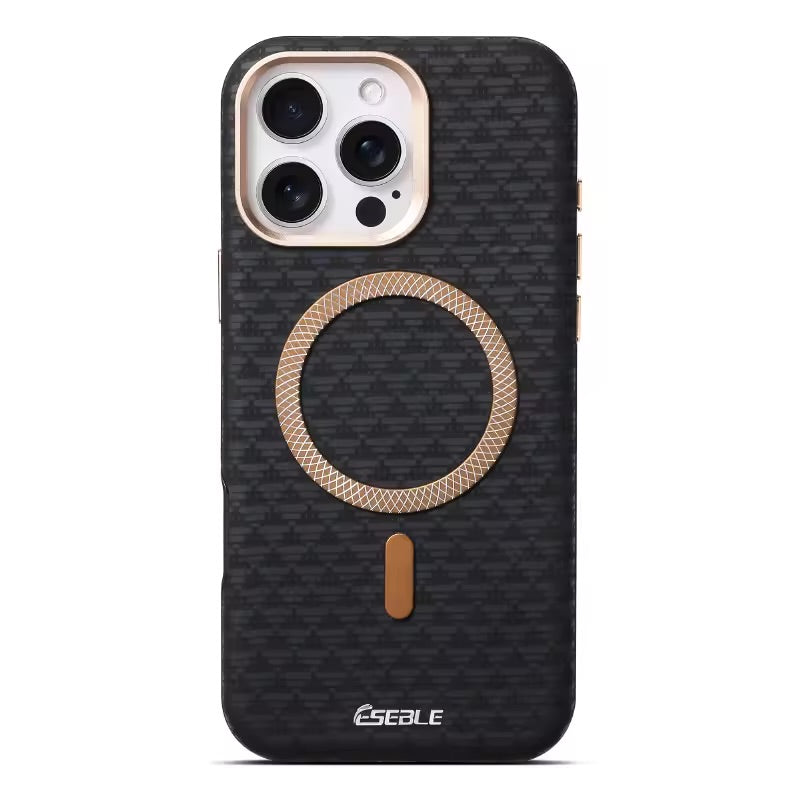 Premium Magnetic iPhone Case – Shockproof, MagSafe Compatible, Carbon Fiber Design