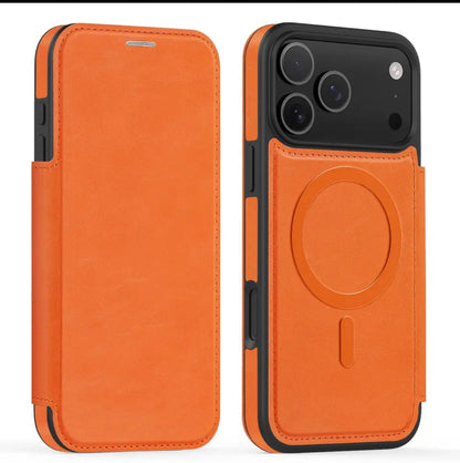 Luxury Leather MagSafe iPhone Case – 360° Protection, Card Holder & Elegant Design