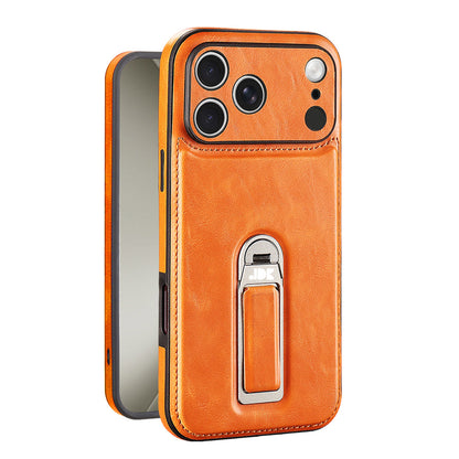 Coque de luxe en cuir texturé avec béquille MagSafe | Support mains libres et protection antichoc