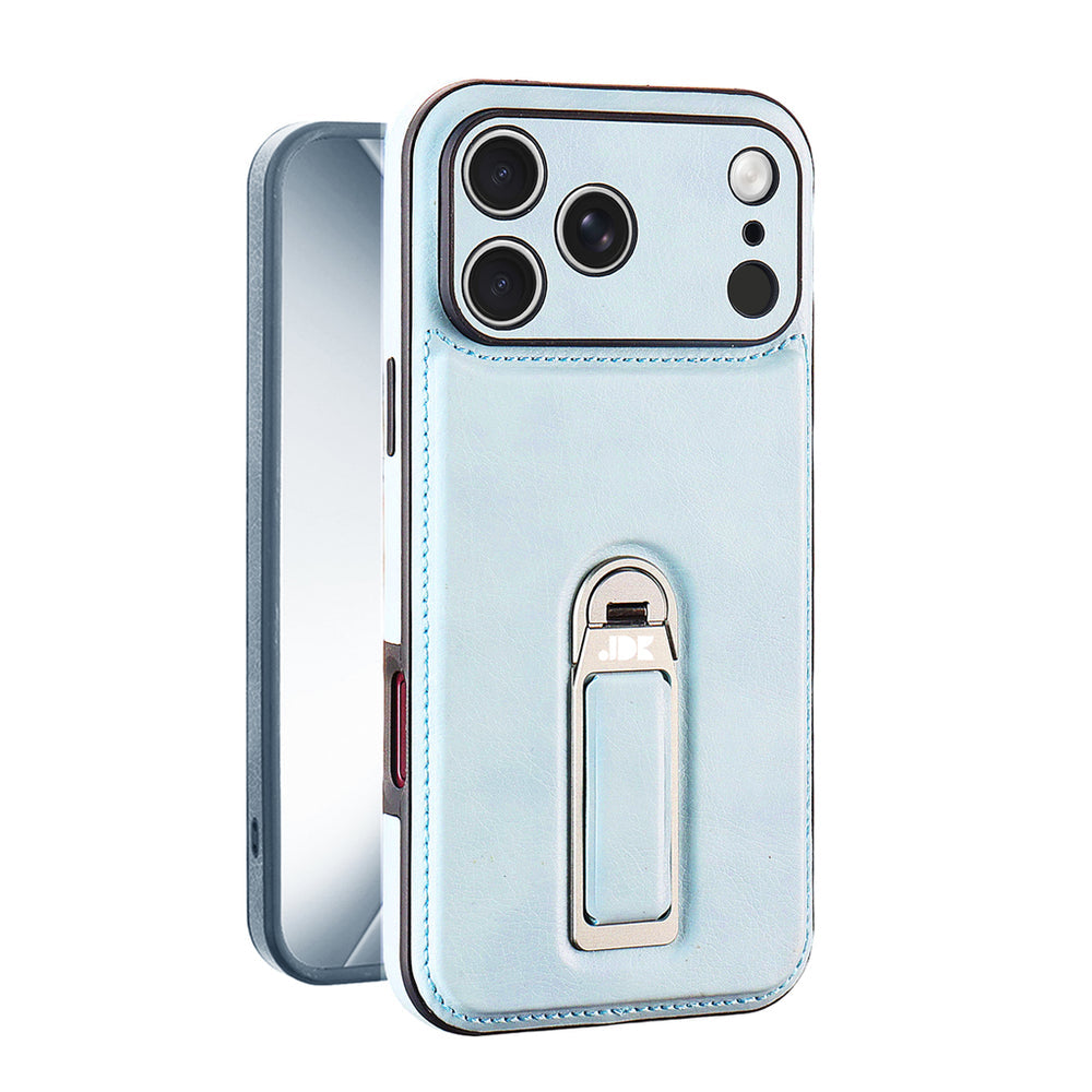 Coque de luxe en cuir texturé avec béquille MagSafe | Support mains libres et protection antichoc
