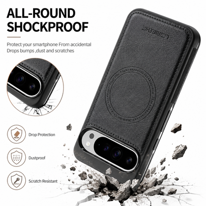 Leather Magnetic Wallet Case with Detachable Card Holder