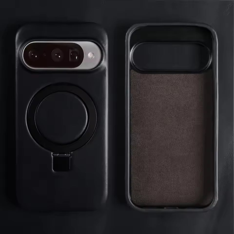 Luxury Genuine Leather Magnetic Phone Case with Bracket Holder