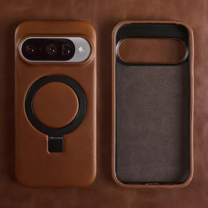 Luxury Genuine Leather Magnetic Phone Case with Bracket Holder