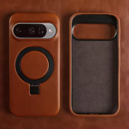 Luxury Genuine Leather Magnetic Phone Case with Bracket Holder