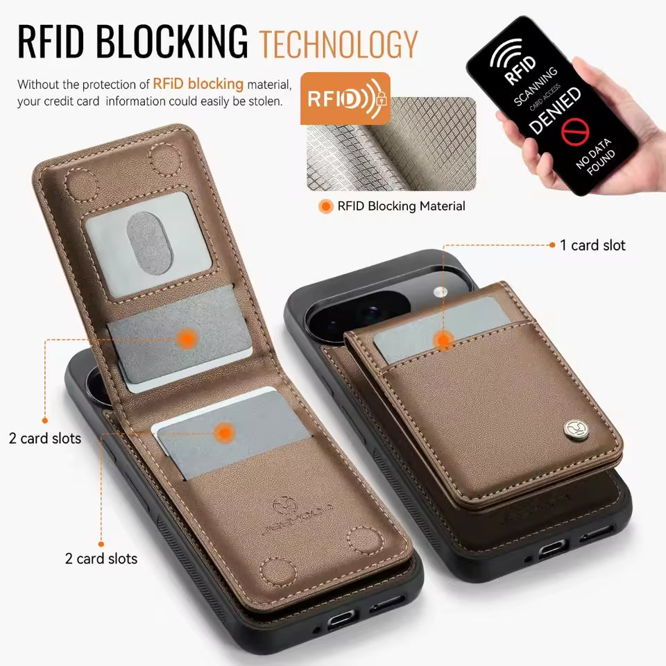Premium 2-in-1 PU Leather Wallet Case with RFID Card Holder