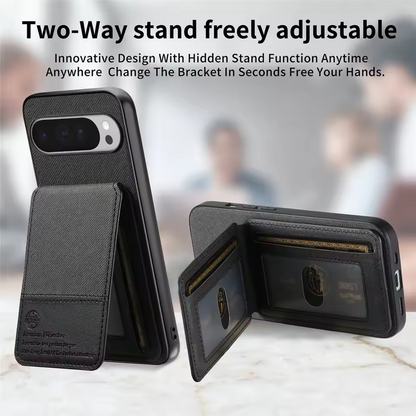 Shockproof Leather Wallet Case with Card Slot for Google Pixel