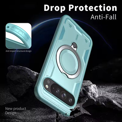 Shockproof Magnetic Phone Case with Rotating Bracket & Wireless Charging Support