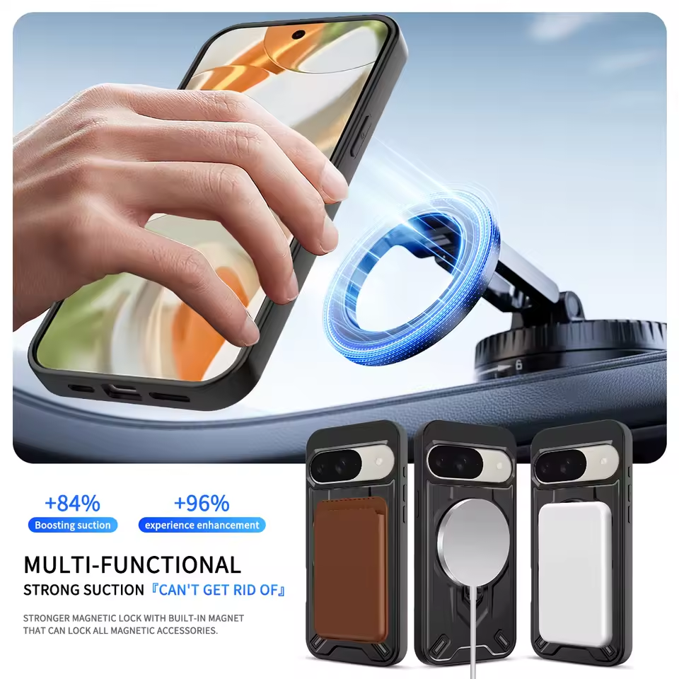 Shockproof Magnetic Phone Case with Rotating Bracket for Google Pixel