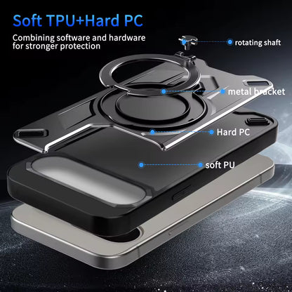 Shockproof Magnetic Phone Case with Rotating Bracket for Google Pixel