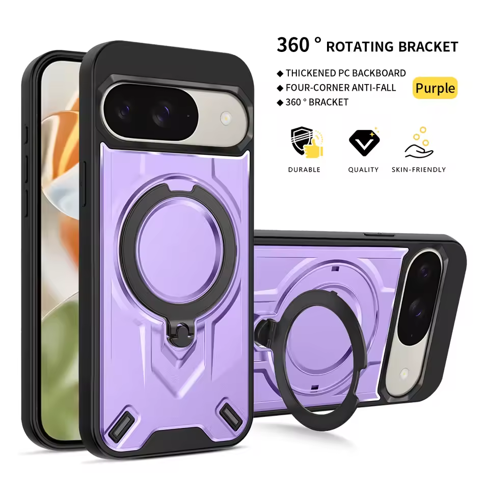 Shockproof Magnetic Phone Case with Rotating Bracket for Google Pixel