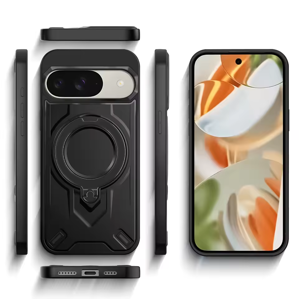 Shockproof Magnetic Phone Case with Rotating Bracket for Google Pixel