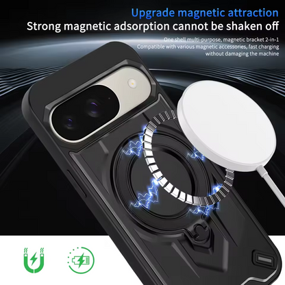 Shockproof Magnetic Phone Case with Rotating Bracket for Google Pixel