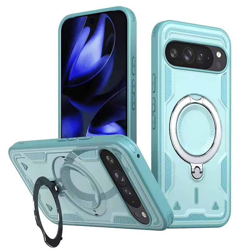 Shockproof Magnetic Phone Case with Rotating Bracket & Wireless Charging Support