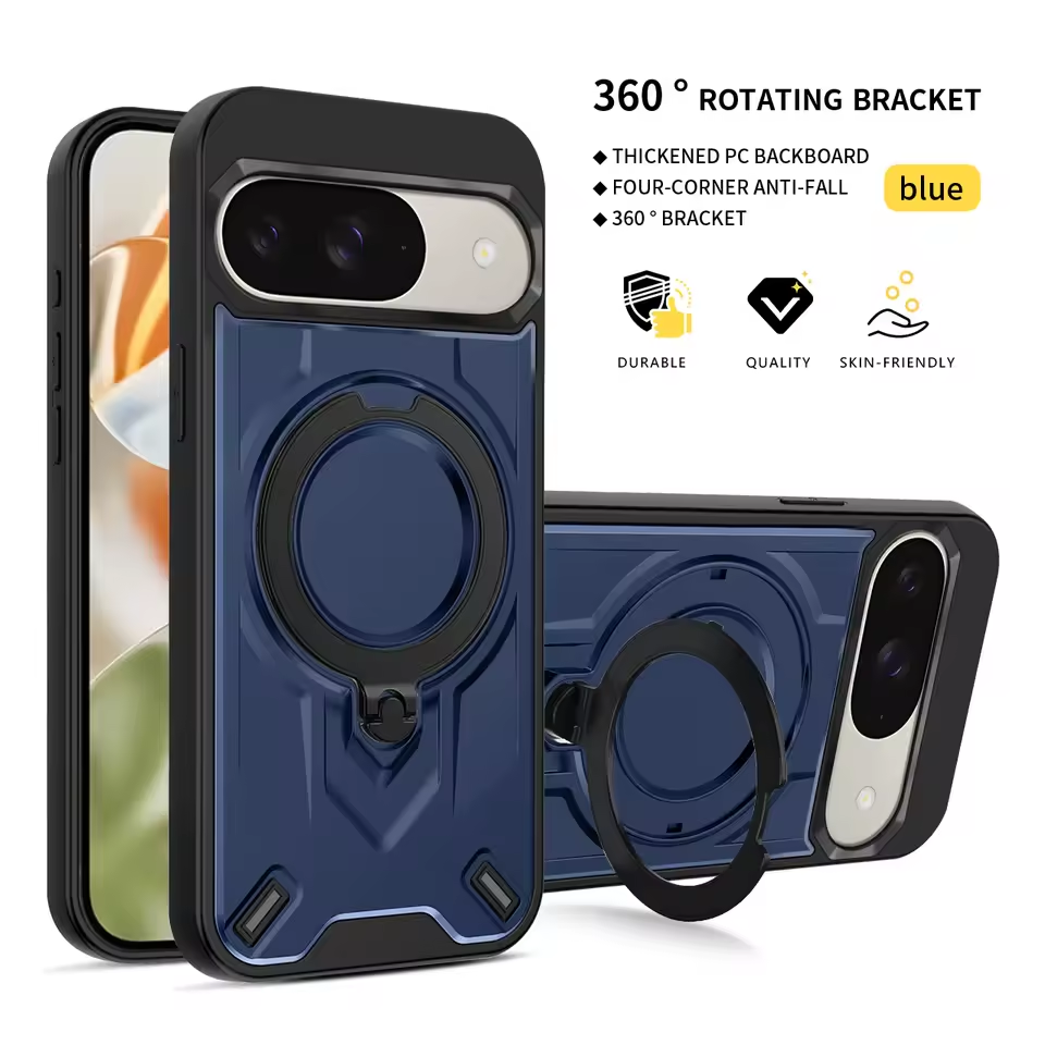 Shockproof Magnetic Phone Case with Rotating Bracket for Google Pixel