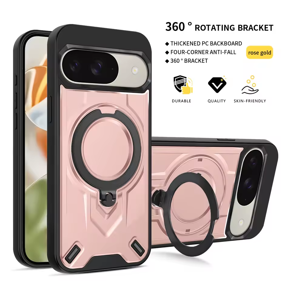 Shockproof Magnetic Phone Case with Rotating Bracket for Google Pixel