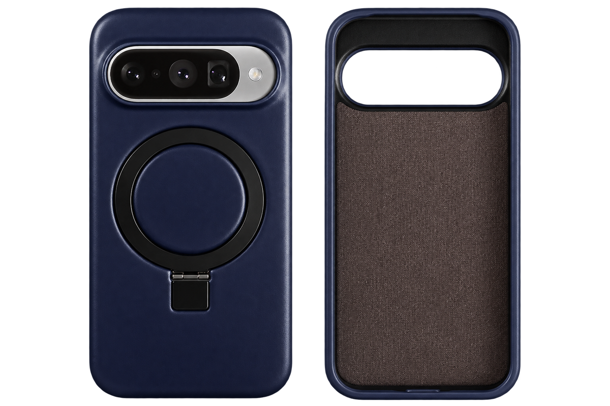 Luxury Genuine Leather Magnetic Phone Case with Bracket Holder