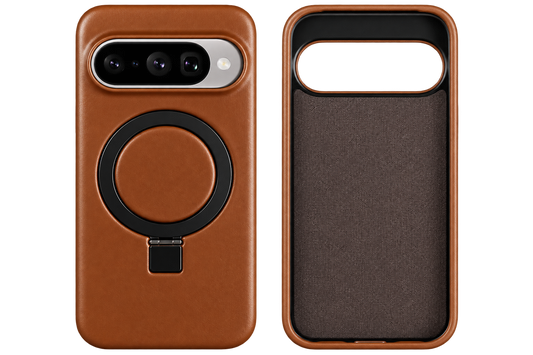 Luxury Genuine Leather Magnetic Phone Case with Bracket Holder