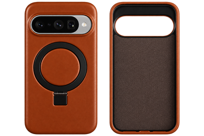 Luxury Genuine Leather Magnetic Phone Case with Bracket Holder