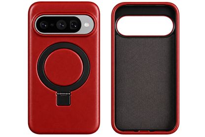 Luxury Genuine Leather Magnetic Phone Case with Bracket Holder