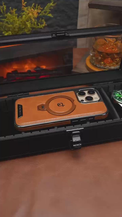 Luxury MagSafe Leather iPhone Case with Built-In Stand — For Those Who Appreciate True Quality