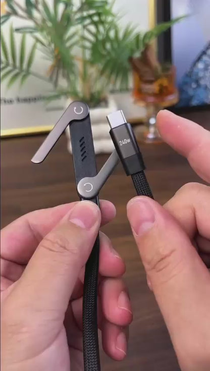 240W Foldable Phone Stand Charging Cable – Ultra-Reinforced Fast Charging