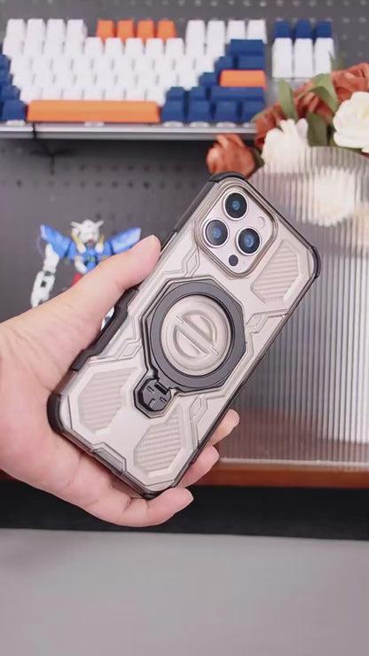 Crystal Clear Shockproof Case with Magnetic & Ring Holder