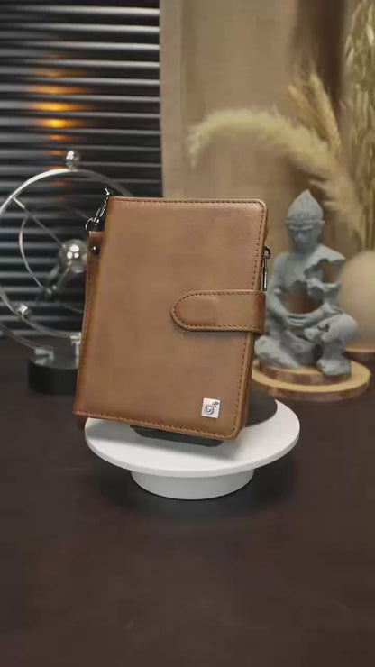 Premium Leather Travel Wallet – Holds 2 Passports, Cards & Cash Securely